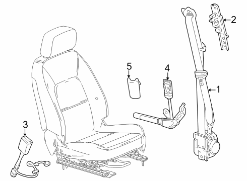 2023 GMC Canyon TENSIONER KIT-F/SEAT BELT ANC PLT *JET BLACK Diagram for 87823465