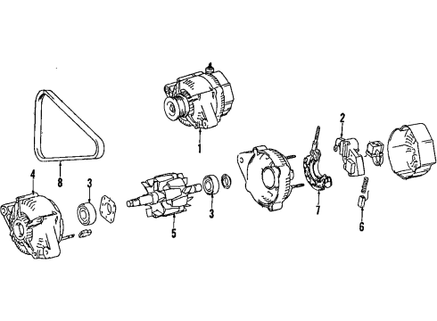 1988 Chevy Nova BEARING, Generator Commutator End Frame Diagram for 94840303