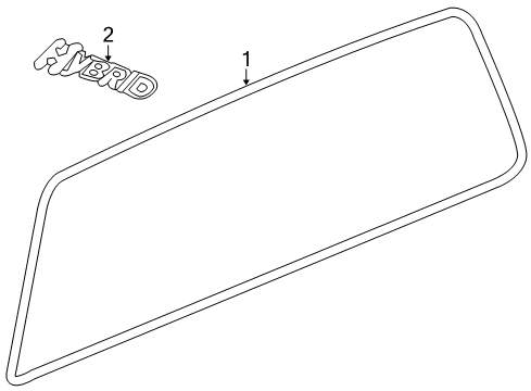 2011 GMC Sierra 1500 Back Glass - Glass & Hardware Diagram 1 - Thumbnail