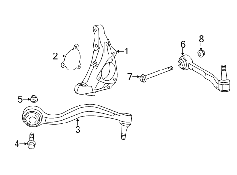 2018 Cadillac ATS Front Suspension, Control Arm, Stabilizer Bar Diagram 2 - Thumbnail