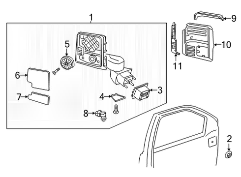 2023 GMC Sierra 3500 HD Outside Mirrors Diagram 3 - Thumbnail