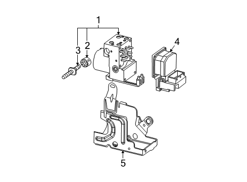 2006 Buick LaCrosse Brake Pressure Modulator Valve Assembly (W/ Elek Brk Cont Mdl)<See Bfo Diagram for 19416886