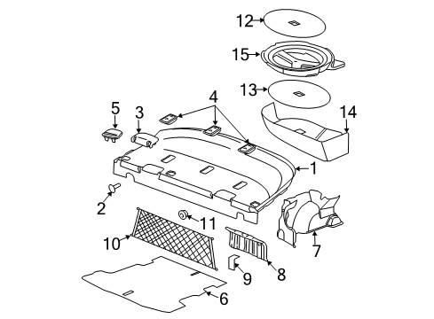 2007 Chevy Cobalt Cover, Rear Window Trim Panel Head Restraint Opening *Neutral Diagram for 15265481