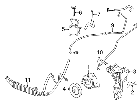 2003 GMC Savana 1500 P/S Pump & Hoses, Steering Gear & Linkage Diagram 4 - Thumbnail