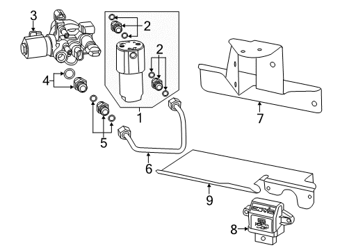 2015 GMC Sierra 2500 HD Fuel System Components, Fuel Delivery Diagram 3 - Thumbnail