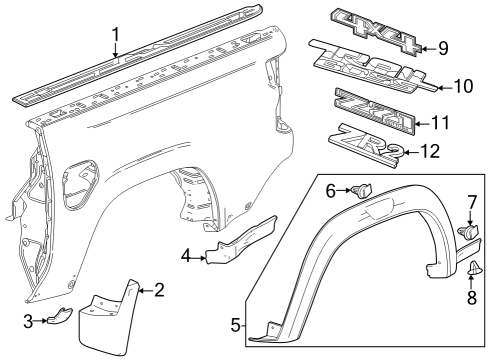 2023 Chevy Colorado Exterior Trim - Pick Up Box Diagram