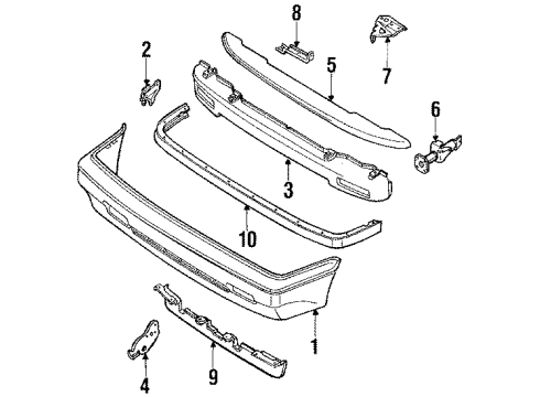 1987 Chevy Spectrum Front Bumper, Cover Diagram for 94176360