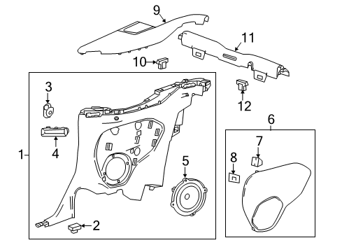 2022 Chevy Camaro Insert Assembly, Quarter Trim Panel *Black Diagram for 84154196