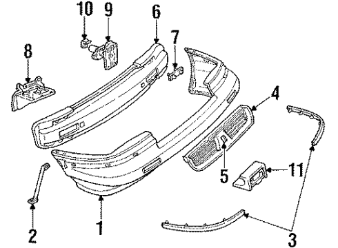 1991 Oldsmobile Silhouette Front Bumper Diagram