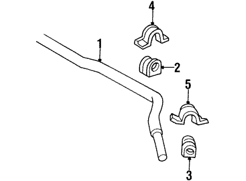 1992 Pontiac Grand Prix Stabilizer Bar & Components - Front Diagram