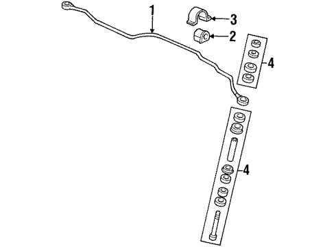 1997 Oldsmobile Cutlass Stabilizer Bar & Components - Front Diagram