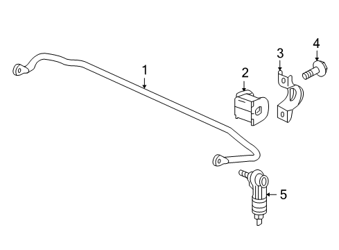 2009 Pontiac Torrent Stabilizer Bar & Components - Rear Diagram 1 - Thumbnail