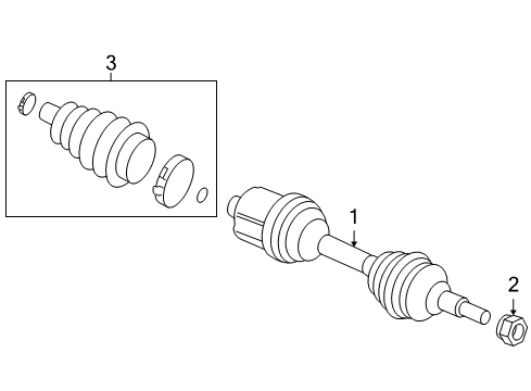 2008 Chevy Malibu Drive Axles - Front Diagram