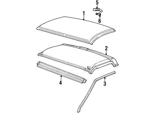 1990 GMC K1500 Roof & Components Diagram 2 - Thumbnail