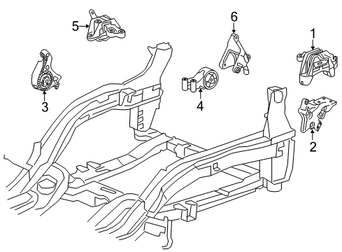 2014 Chevy Cruze Bracket, Trans Rear Mount Diagram for 13419347