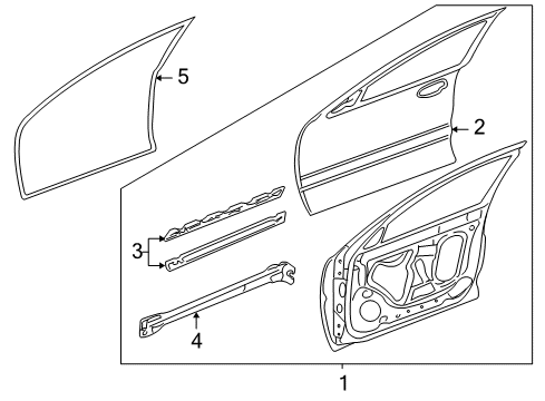 2003 Pontiac Grand Am Front Door, Body Diagram