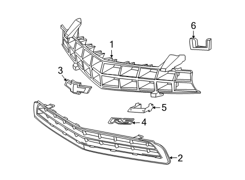 2015 Chevy Camaro Grille & Components Diagram 2 - Thumbnail