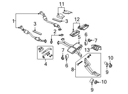 2004 Pontiac GTO Shield, Exhaust Muffler Intermediate Heat Diagram for 92122338