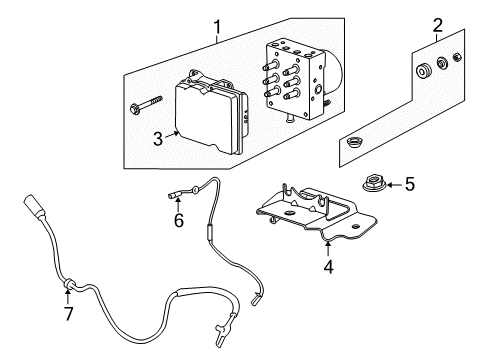 2012 Buick Enclave ABS Components Diagram