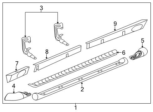 2009 GMC Yukon XL 2500 Cover, Asst Step Finish Diagram for 15929677