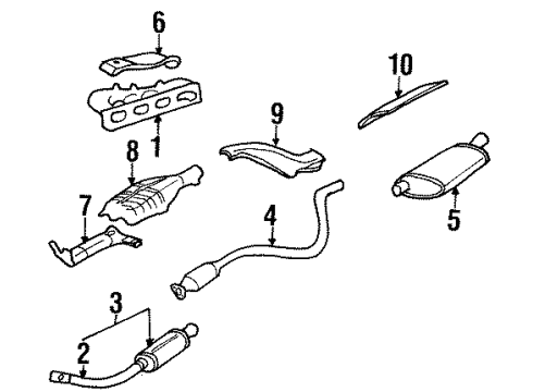 1996 Oldsmobile Achieva Exhaust Components Diagram