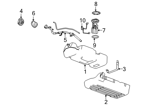 2003 Hummer H2 Pipe Assembly, Fuel Tank Filler Diagram for 15191438