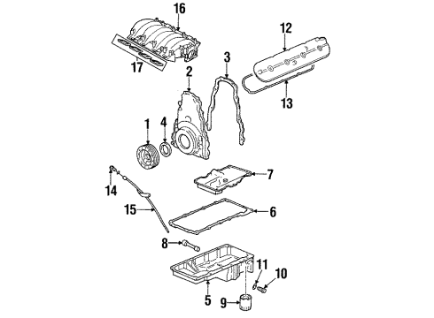 2002 Pontiac Firebird Baffle Assembly, Oil Pan Diagram for 12558254