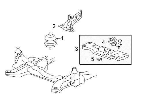 2012 Cadillac CTS Engine & Trans Mounting Diagram