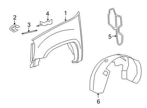 2010 Cadillac Escalade Fender & Components Diagram 2 - Thumbnail