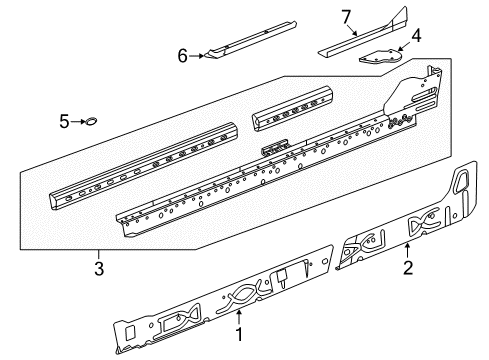 2016 GMC Sierra 1500 Extension,Rocker Inner Panel Diagram for 20985547