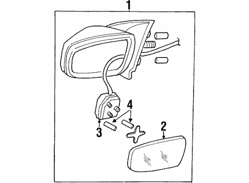 1998 Pontiac Grand Prix Mirror Assembly, Outside Rear View Diagram for 10312053