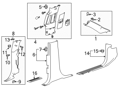 2019 Chevy Silverado 1500 Molding Assembly, W/S Garn *Shale Diagram for 84823435