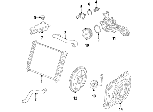 2014 Chevy Corvette Cooling System, Radiator, Water Pump, Cooling Fan Diagram 3 - Thumbnail