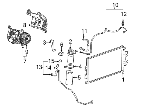 2024 GMC Savana 2500 Condenser, Compressor & Lines Diagram 1 - Thumbnail