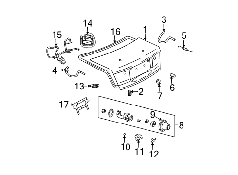 2000 Saturn LS1 Latch,Rear Compartment Lid Diagram for 24415608