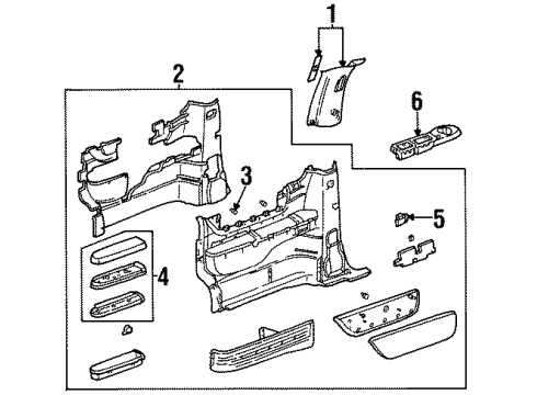 1997 Oldsmobile Silhouette Interior Trim - Side Panel Diagram 1 - Thumbnail