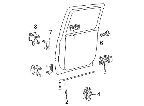 2005 Chevy Suburban 1500 Handle Assembly, Rear Side Door Outside *Blue Diagram for 15195292