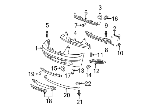 2009 GMC Yukon XL 2500 Front Bumper Diagram