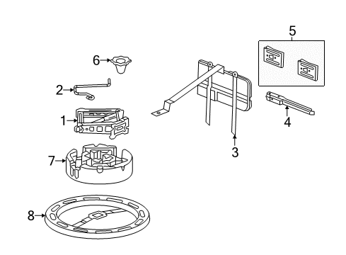 2015 Buick Verano Support, Spare Wheel Carrier Diagram for 13273001