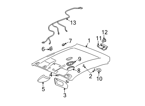 2003 Pontiac Grand Am Interior Trim - Roof Diagram