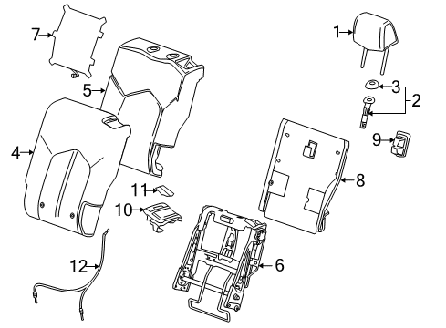 2013 Cadillac SRX Pad Assembly, Rear Seat Back Cushion Diagram for 25982304