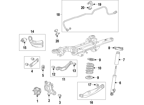 2014 Buick LaCrosse Rear Shock Absorber Assembly (W/ Upper Mount) Diagram for 22932448