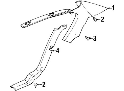 1997 Oldsmobile Cutlass Interior Trim - Quarter Panels Diagram