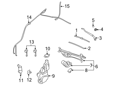 2004 Cadillac SRX Windshield - Wiper & Washer Components Diagram