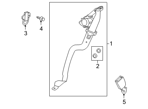 2015 Chevy Camaro Passenger Seat Belt Kit (Retractor Side) (W/ Pre, Tensioner)*Black Diagram for 19333081