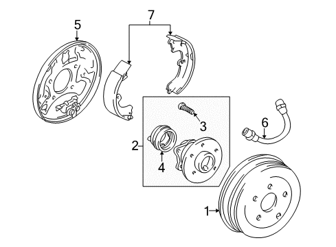 2006 Pontiac Vibe Brake Components, Brakes Diagram 5 - Thumbnail