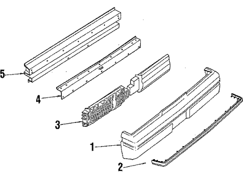 1987 Buick Skyhawk Reflector Assembly, Rear Bumper Diagram for 917027