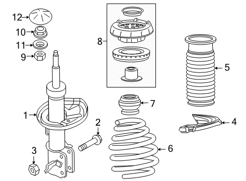 2015 Chevy Cruze Front Suspension Strut Assembly Diagram for 23483705