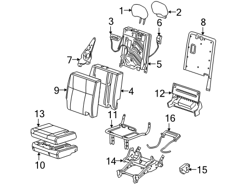 2006 Pontiac Montana Cover Asm,Rear Seat #2 Head Restraint *Gray Diagram for 89044380