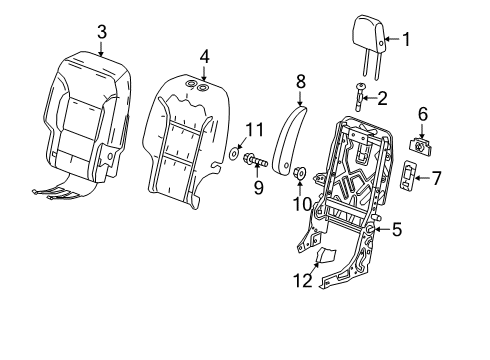 2021 Chevy Traverse Cover Assembly, R/Seat Bk *Brown Diagram for 84911107